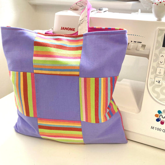 Complete Beginners: One Day Sewing Workshop 'Sew a Patchwork Tote Bag' Wednesday 19th February 10am-4pm