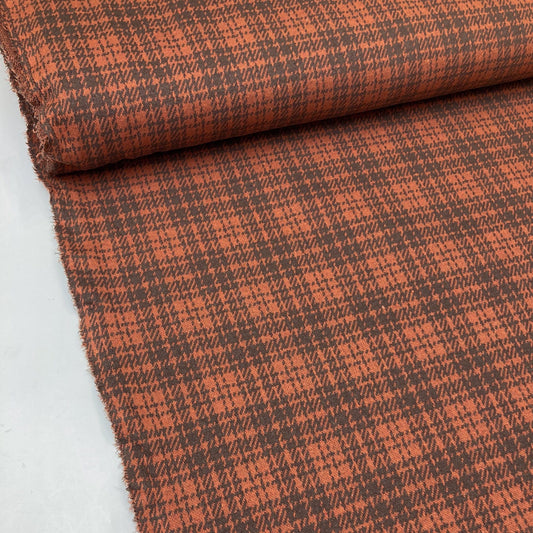 Designer Deadstock: Jacquard Jersey Rust Check