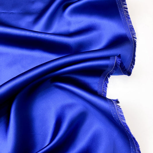 Designer Deadstock: Luxury Viscose Satin in Royal Blue