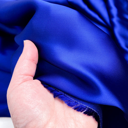 Designer Deadstock: Luxury Viscose Satin in Royal Blue