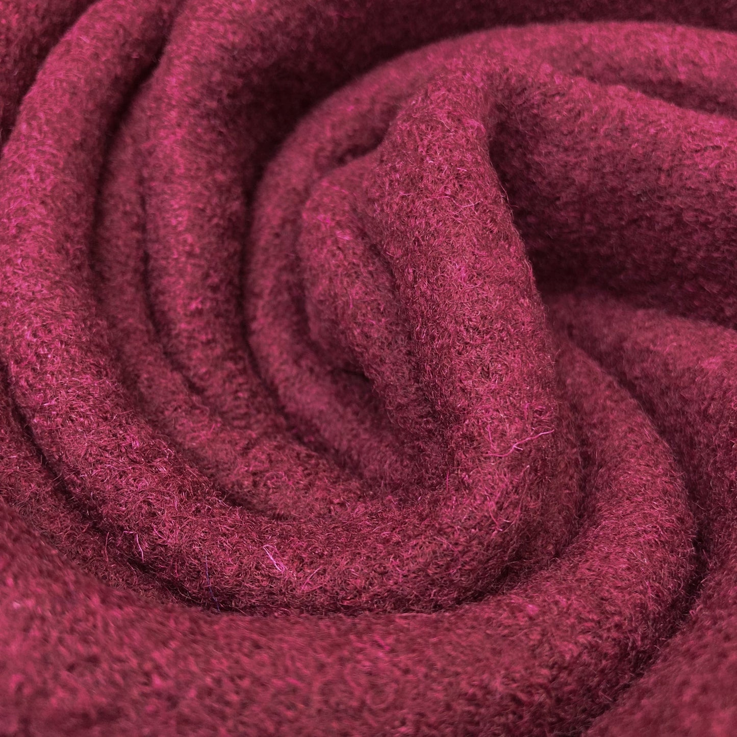 Boiled Wool Coating in Dark Burgundy Red