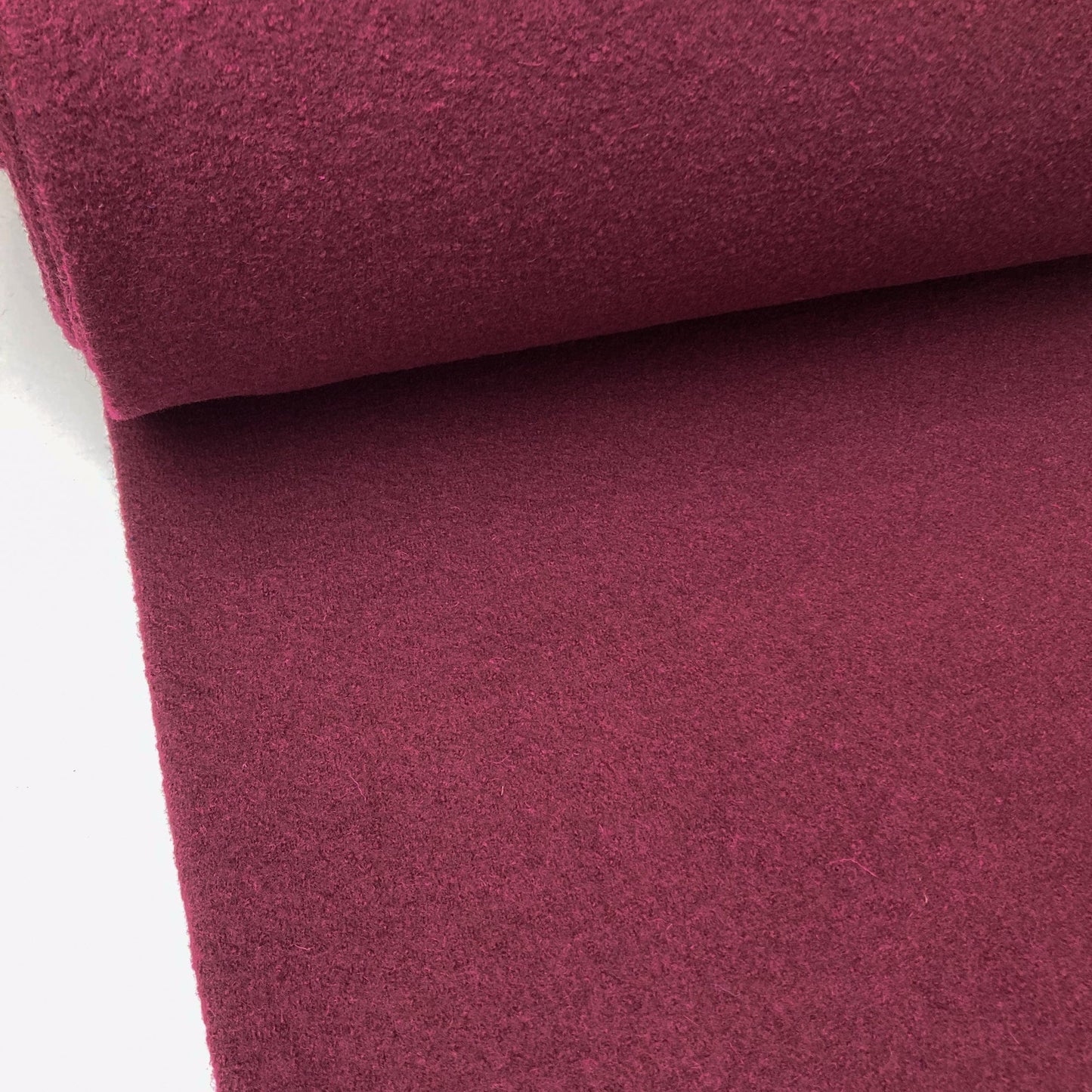 Boiled Wool Coating in Dark Burgundy Red