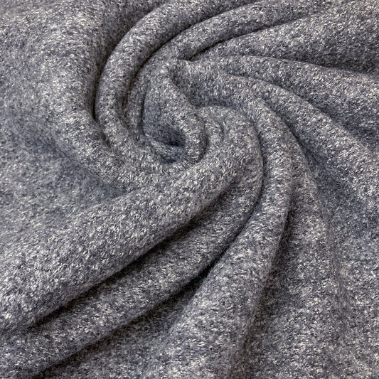 Boiled Wool Coating in Dark Grey Melange