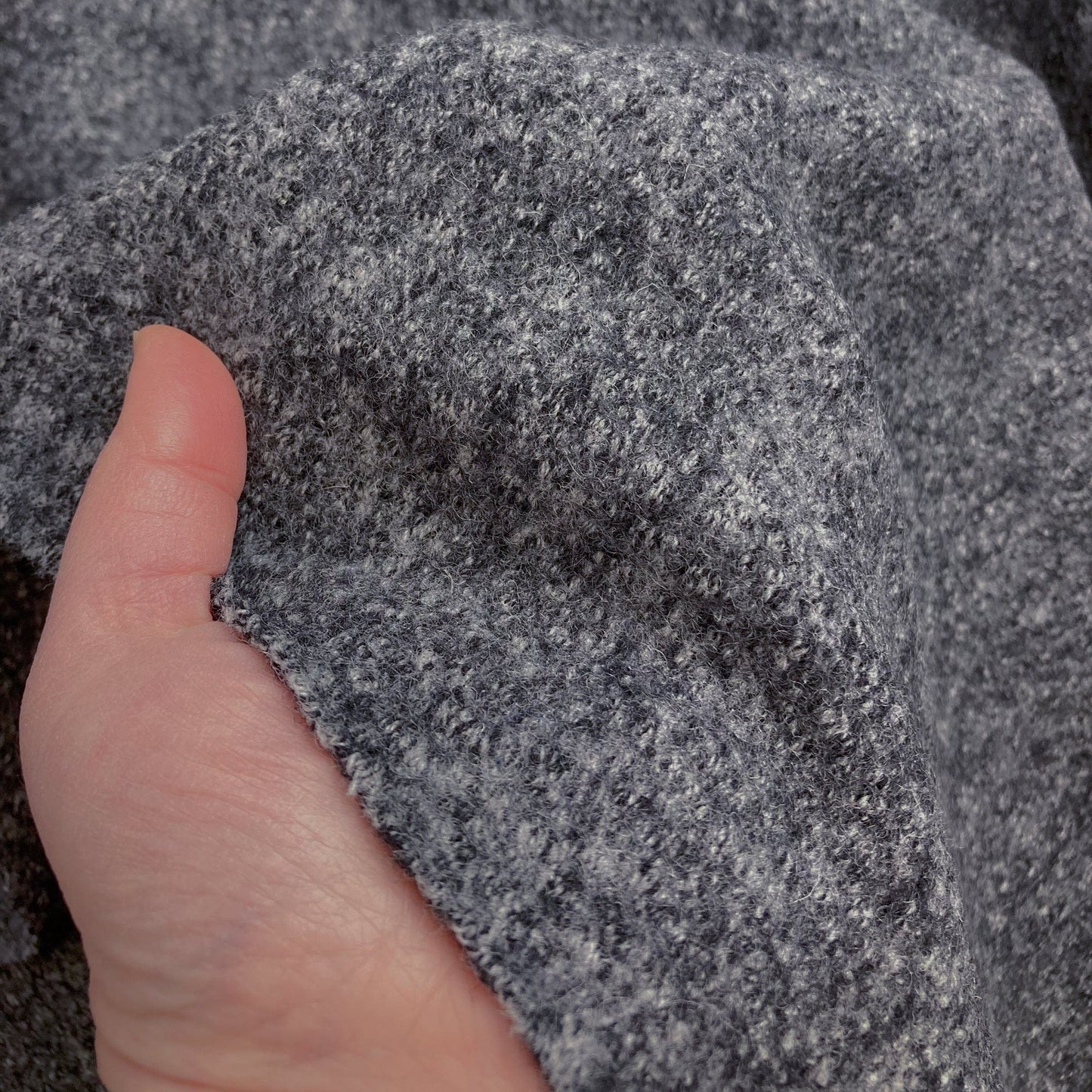 Boiled Wool Coating in Dark Grey Melange