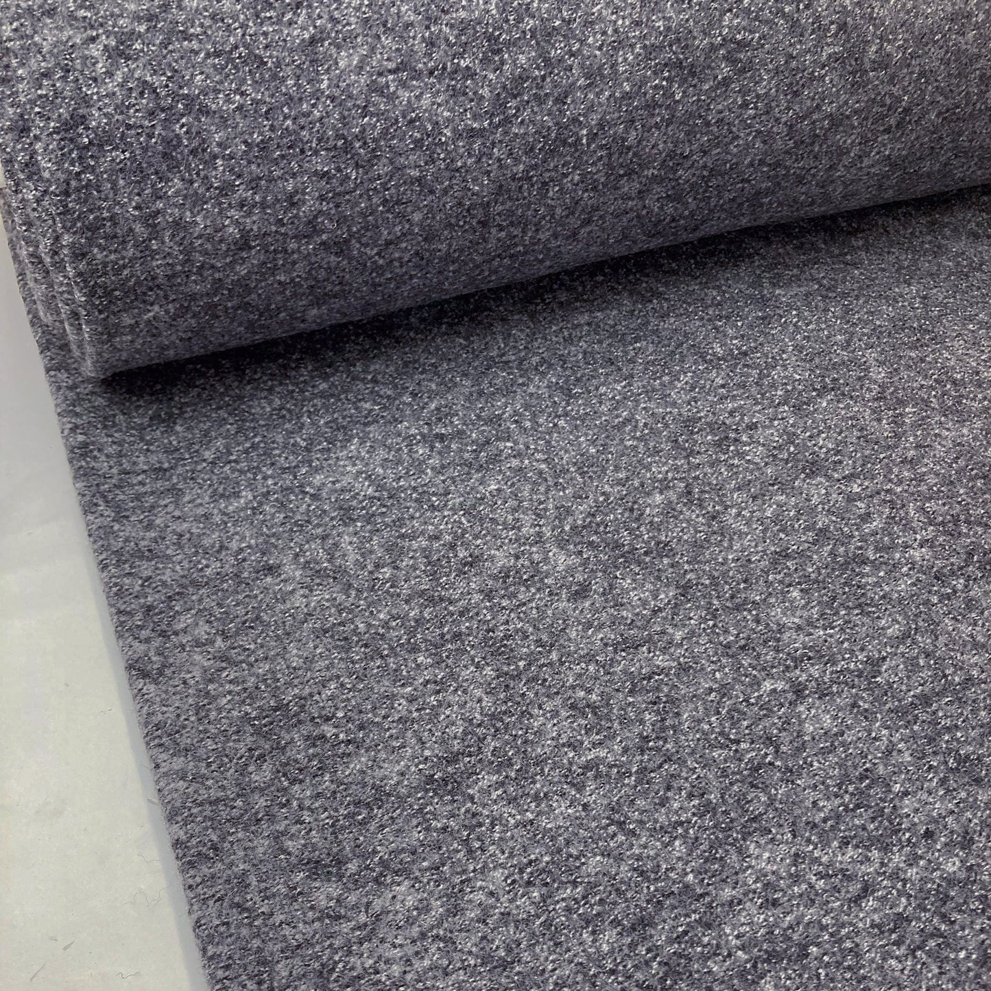 Boiled Wool Coating in Dark Grey Melange