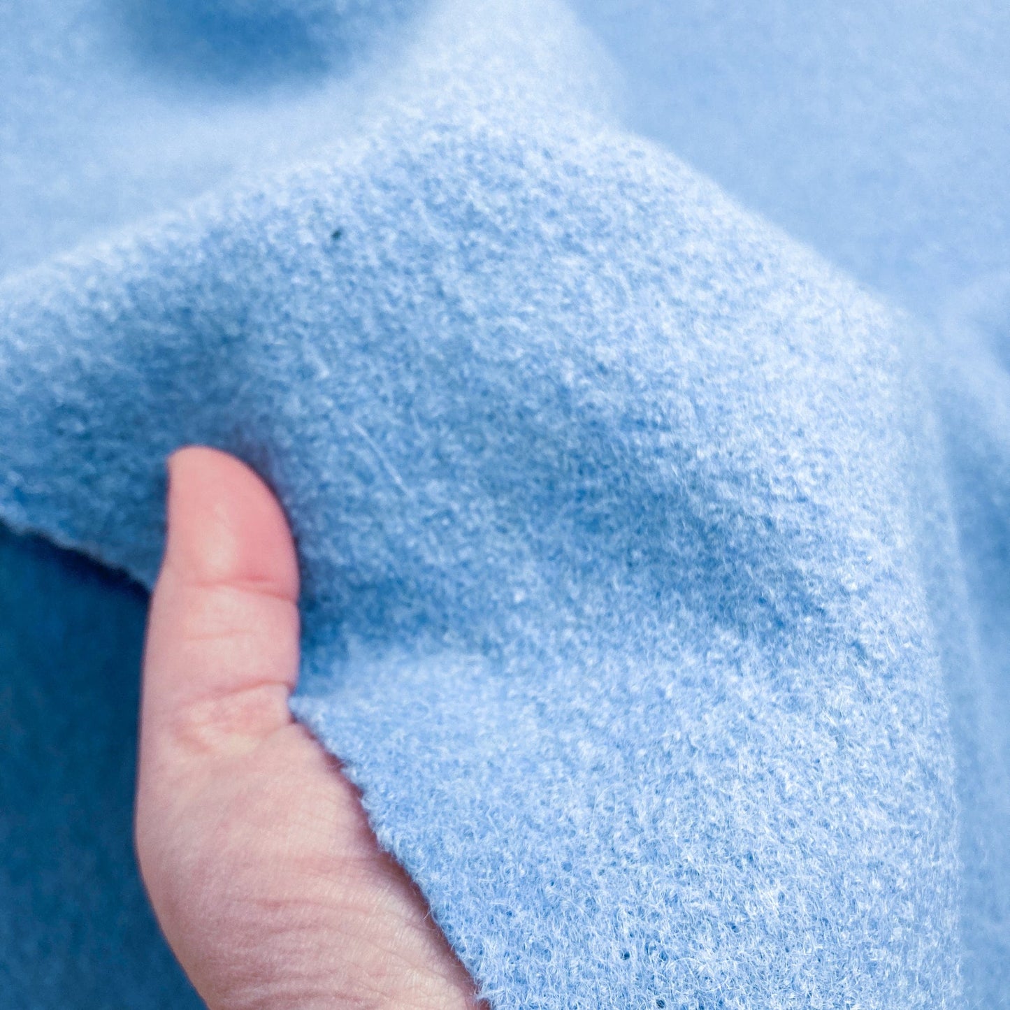 Boiled Wool Coating in Sky Blue