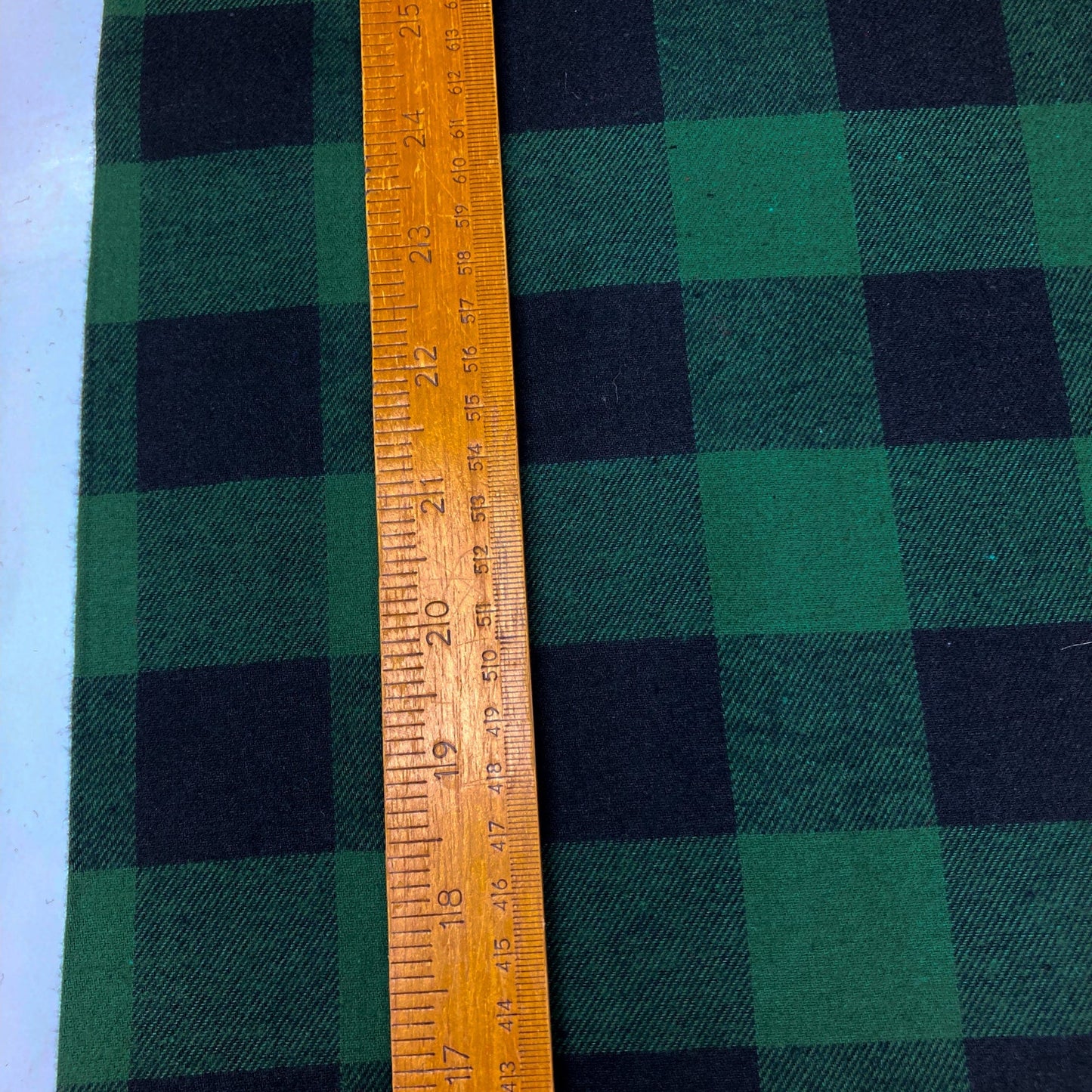 Brushed Cotton Flannel Green & Black Check