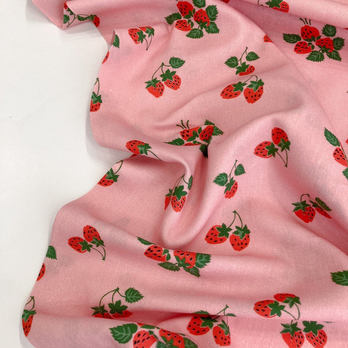 Fabric Godmother Linen & Viscose Mix 'Strawberry Fayre'