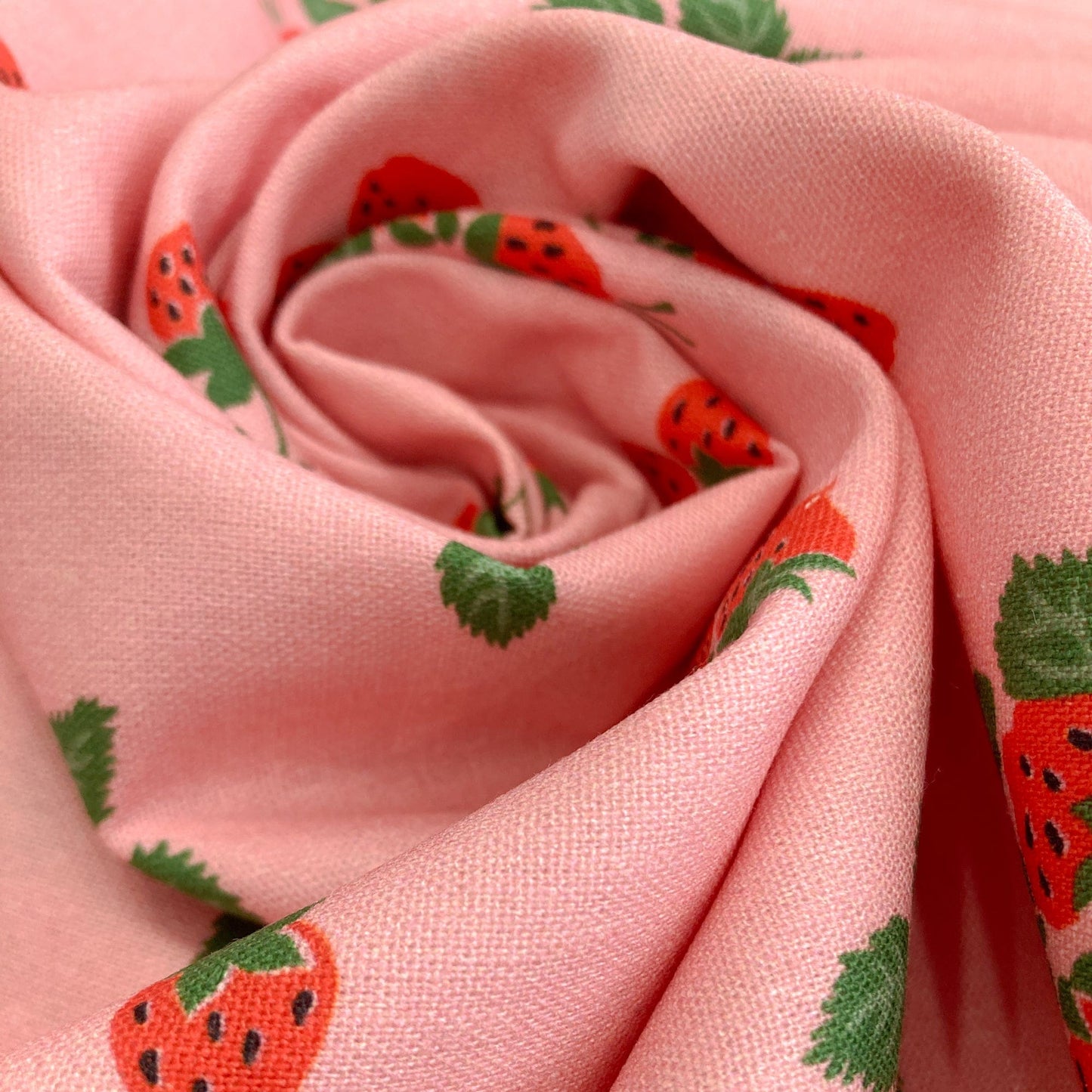 Fabric Godmother Linen & Viscose Mix 'Strawberry Fayre'