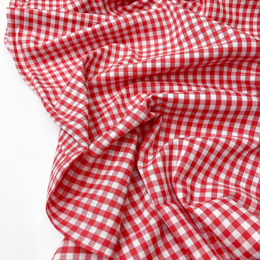 Cotton Gingham in Red and White 5mm Check