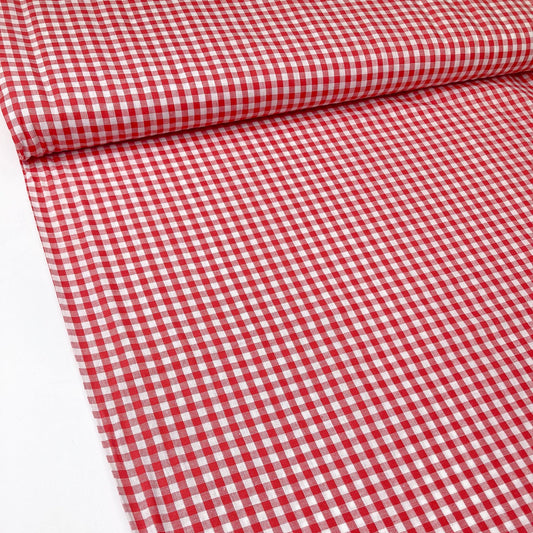 Cotton Gingham in Red and White 5mm Check