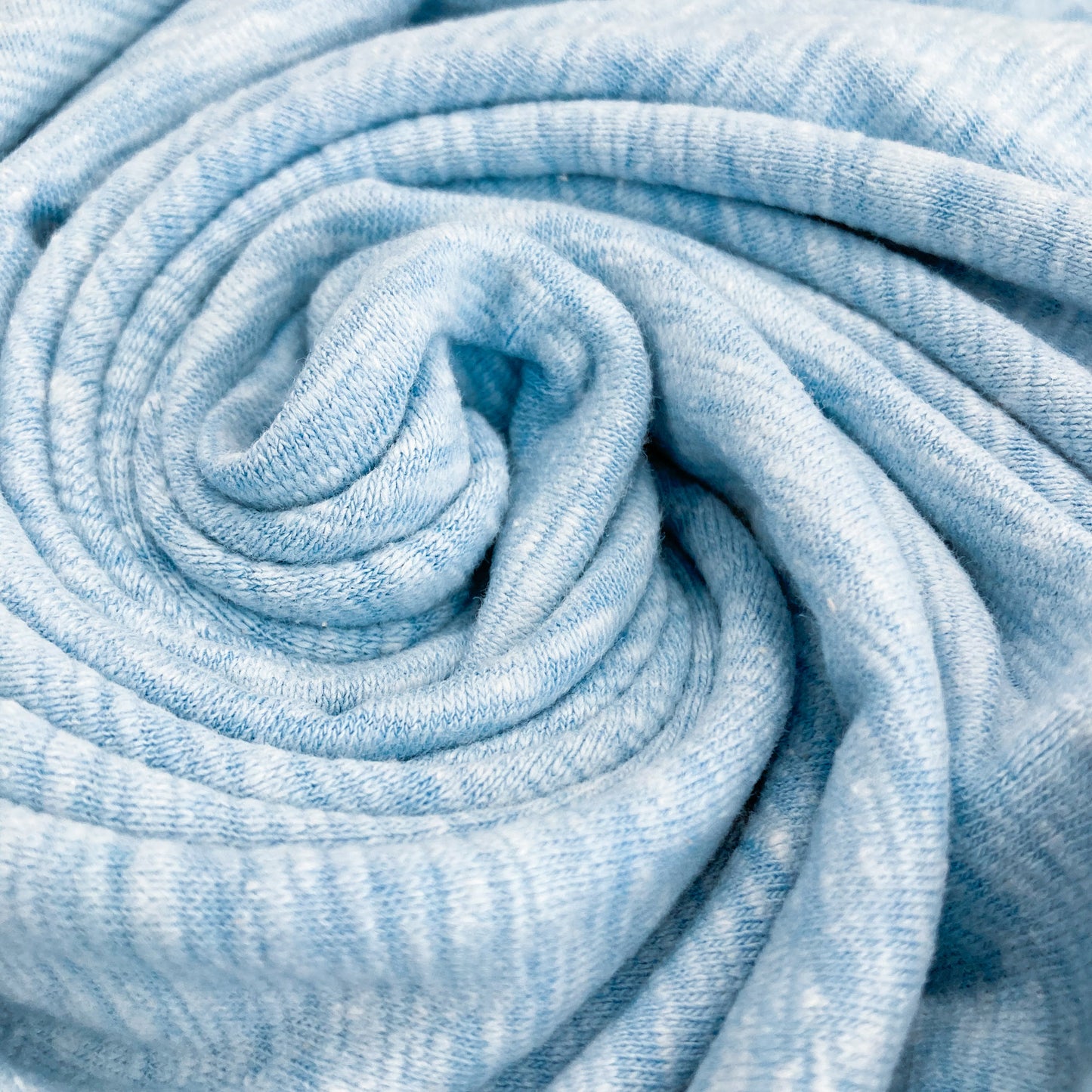 Cotton & Linen Slub Jersey in Sky Blue Melange