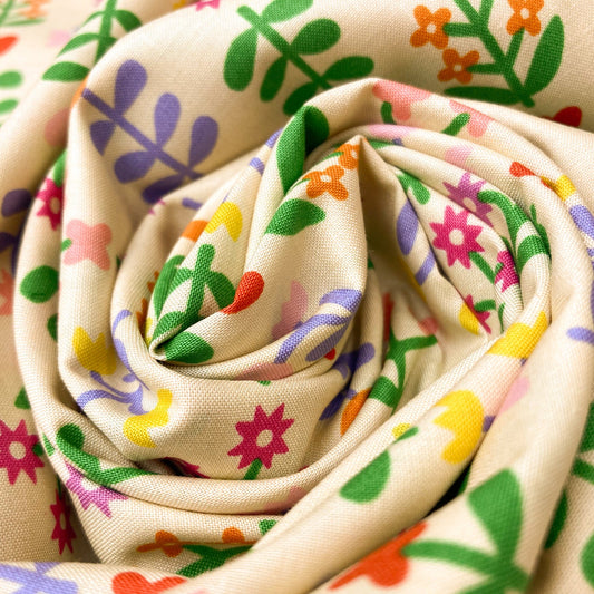 Ruby Star Society 'Favourite Flowers' Quilting Cotton 'Meadows' in Natural