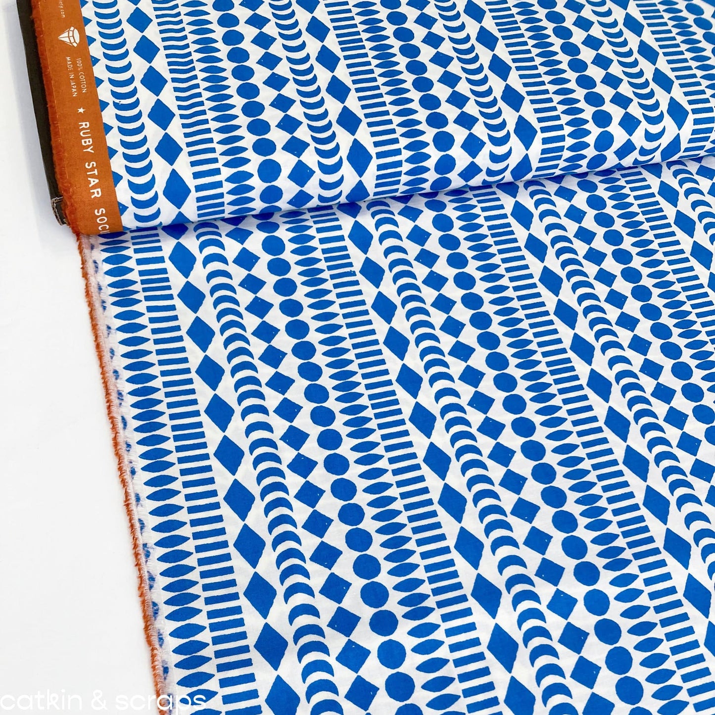 Ruby Star Society 'Honey' Quilting Cotton: 'Block Beads' in Blue Ribbon