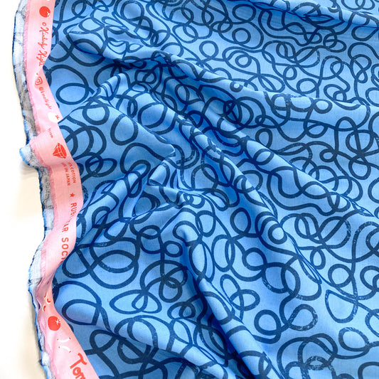 Ruby Star Society 'Tomato Tomahto' Quilting Cotton 'Noodles' in Linley Blue