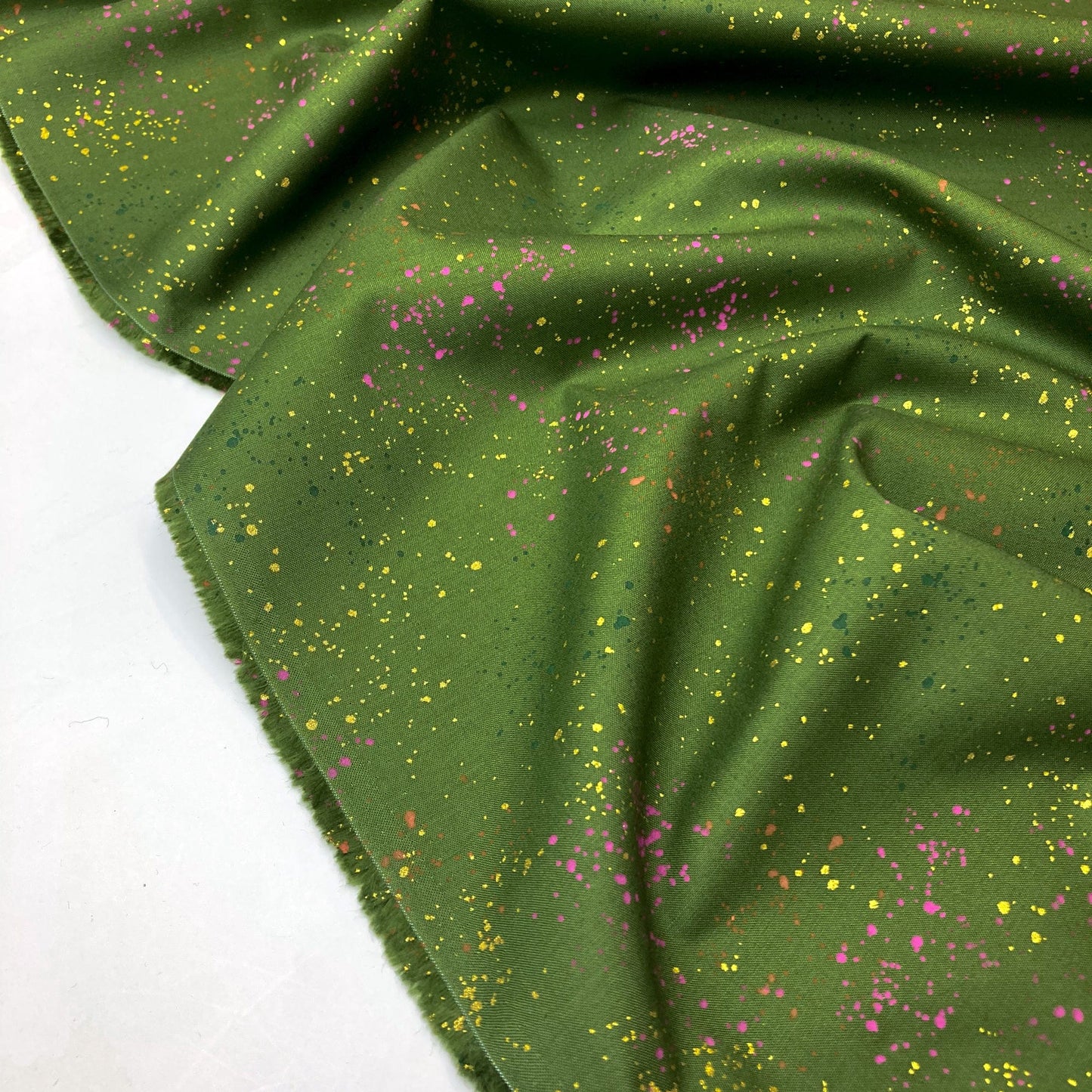 Ruby Star Society 'Speckled' Quilting Cotton in 'Sarah Green' (Metallic)