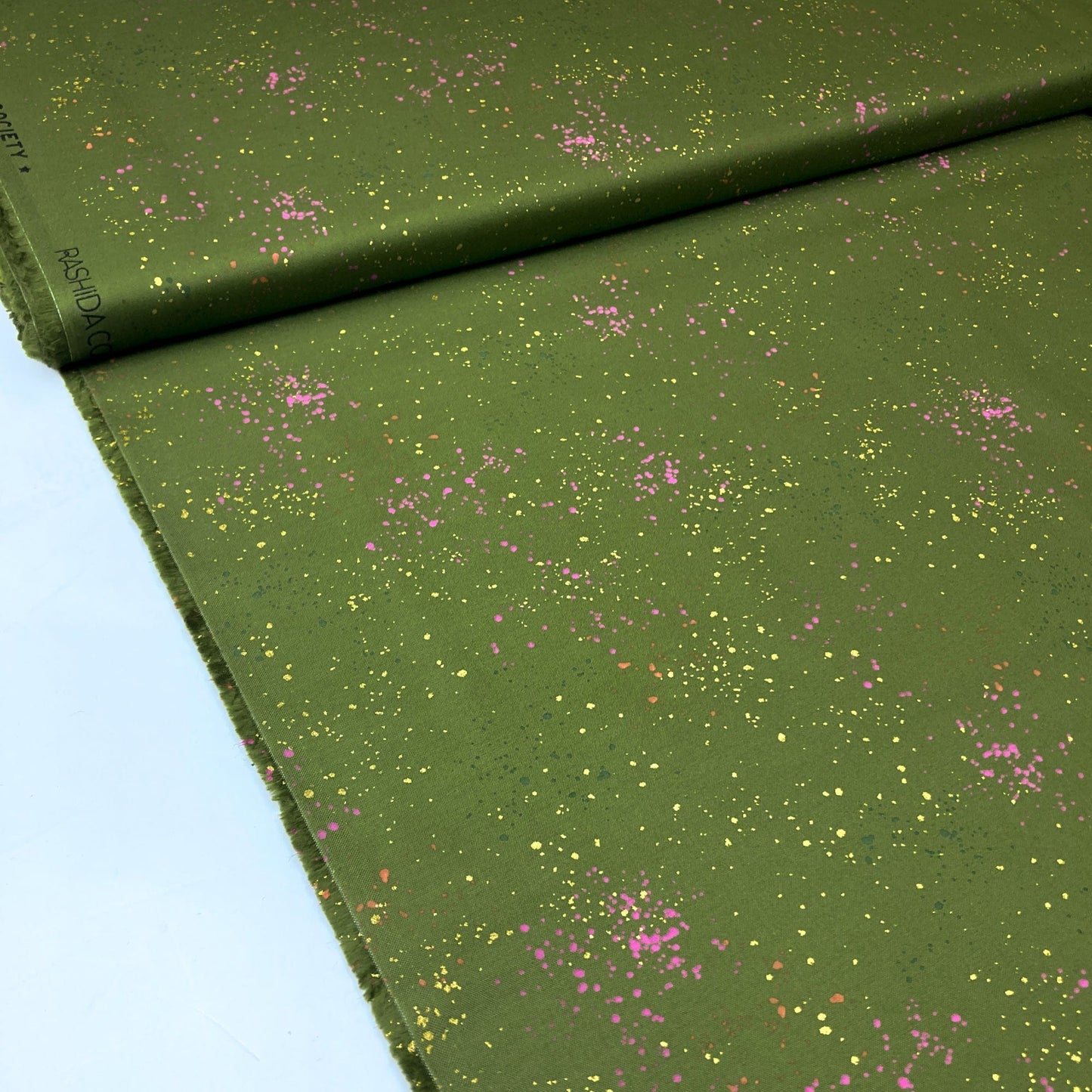 Ruby Star Society 'Speckled' Quilting Cotton in 'Sarah Green' (Metallic)