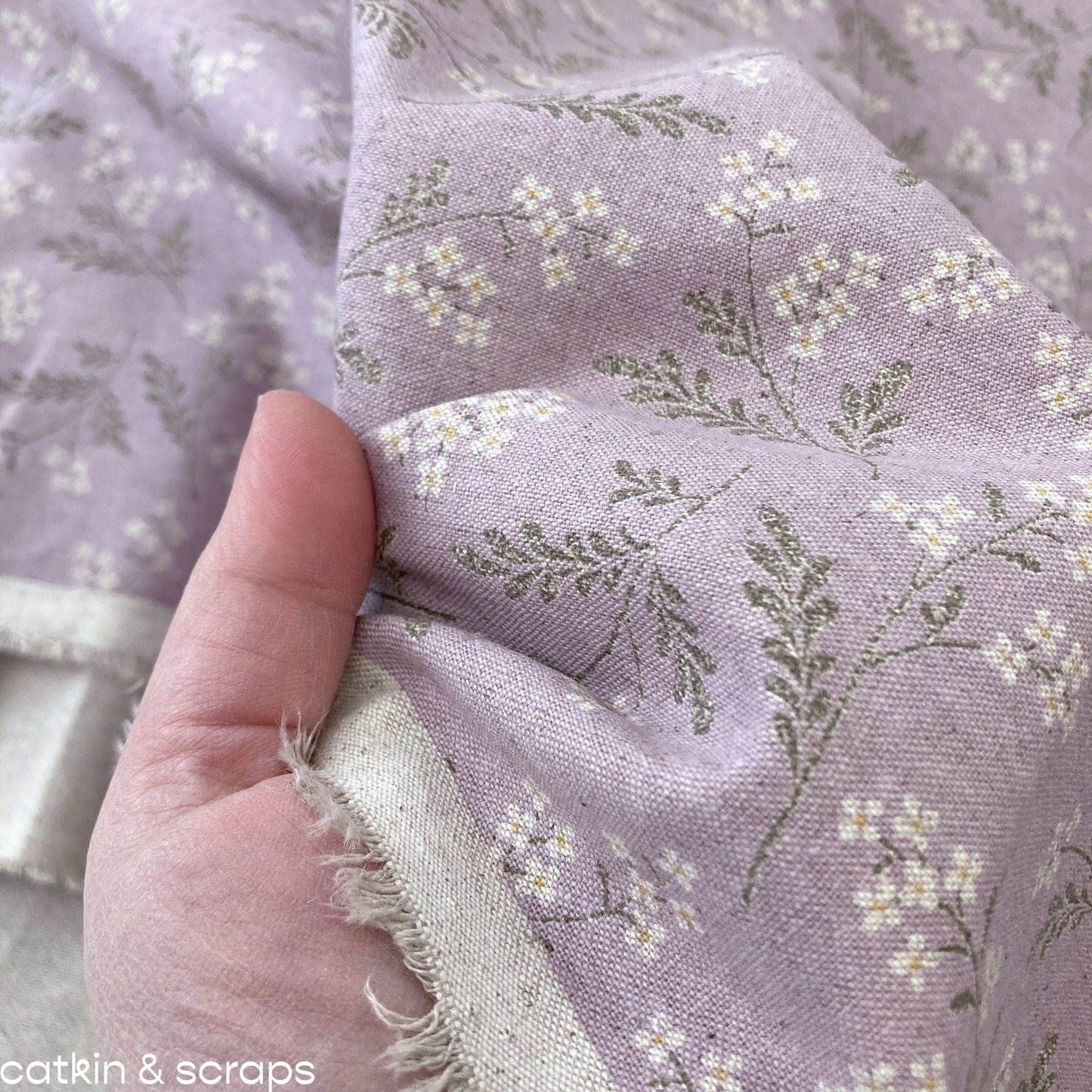 Sevenberry Cotton & Linen Canvas: 'Lilac Floral'