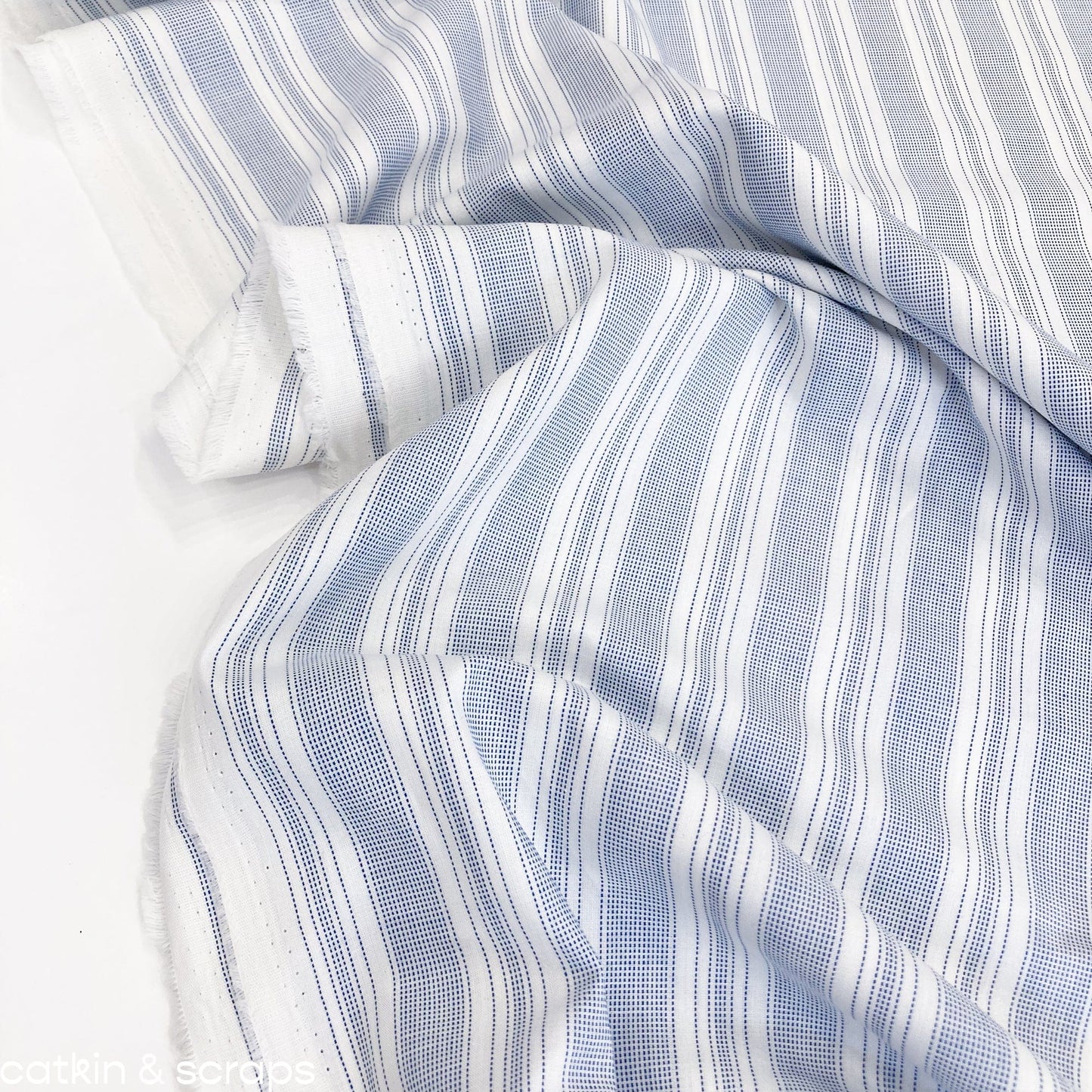 Tilda 'Tea Towel Basics' Quilting Cotton 'Biscuit Stripe' Blue