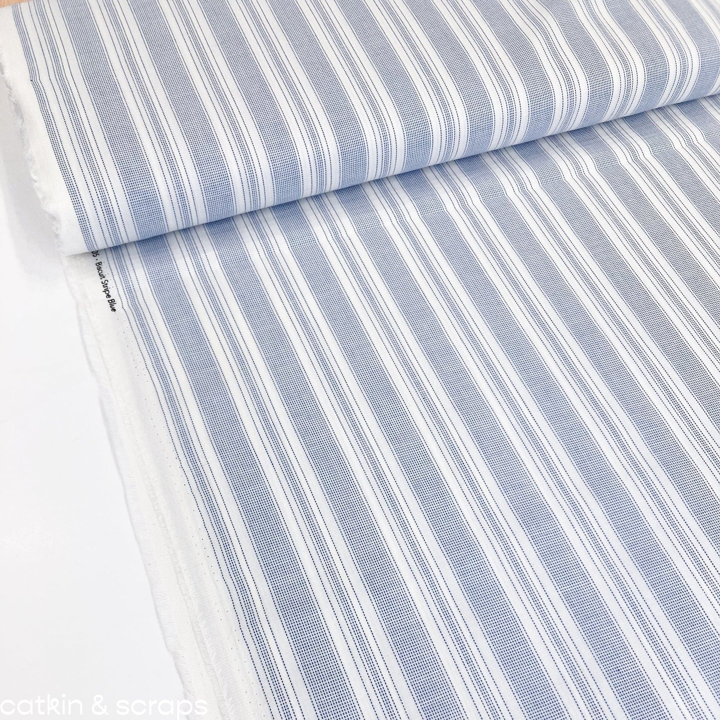 Tilda 'Tea Towel Basics' Quilting Cotton 'Biscuit Stripe' Blue