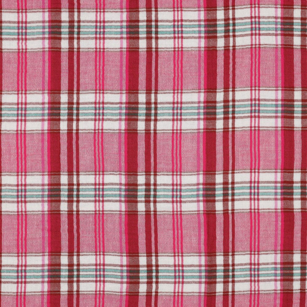 Double Sided Cotton Double Gauze in Pink Check