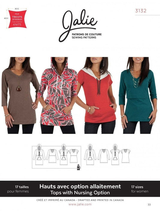 Jalie Sewing Patterns: Tops with Nursing Option 3132